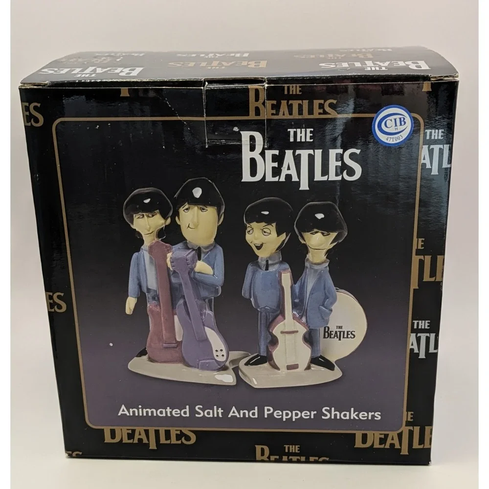 The Beatles Animated 2004 Vandor Apple Salt & Pepper Shakers NEW In Box‎